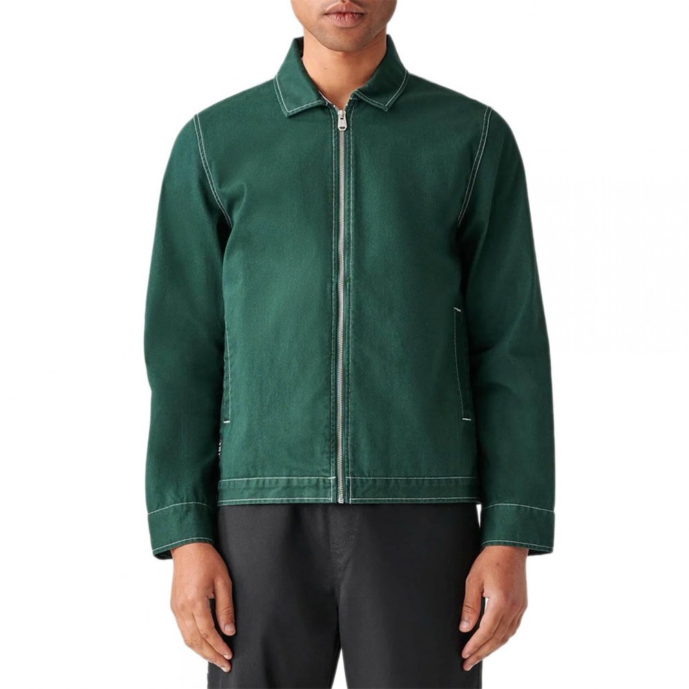 Globe Deep Green Utility Jacket Men’s Large | Workwear Zip Overshirt